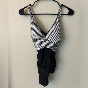 Black and White One Piece Swimsuit